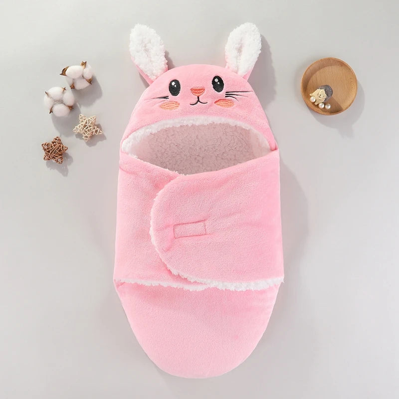 Soft Baby Sleeping Bags Warm Autumn and Winter Newborn Baby Wrap Blankets CartoonCocoon for babies Flannel Baby Sleepsack 0-9M