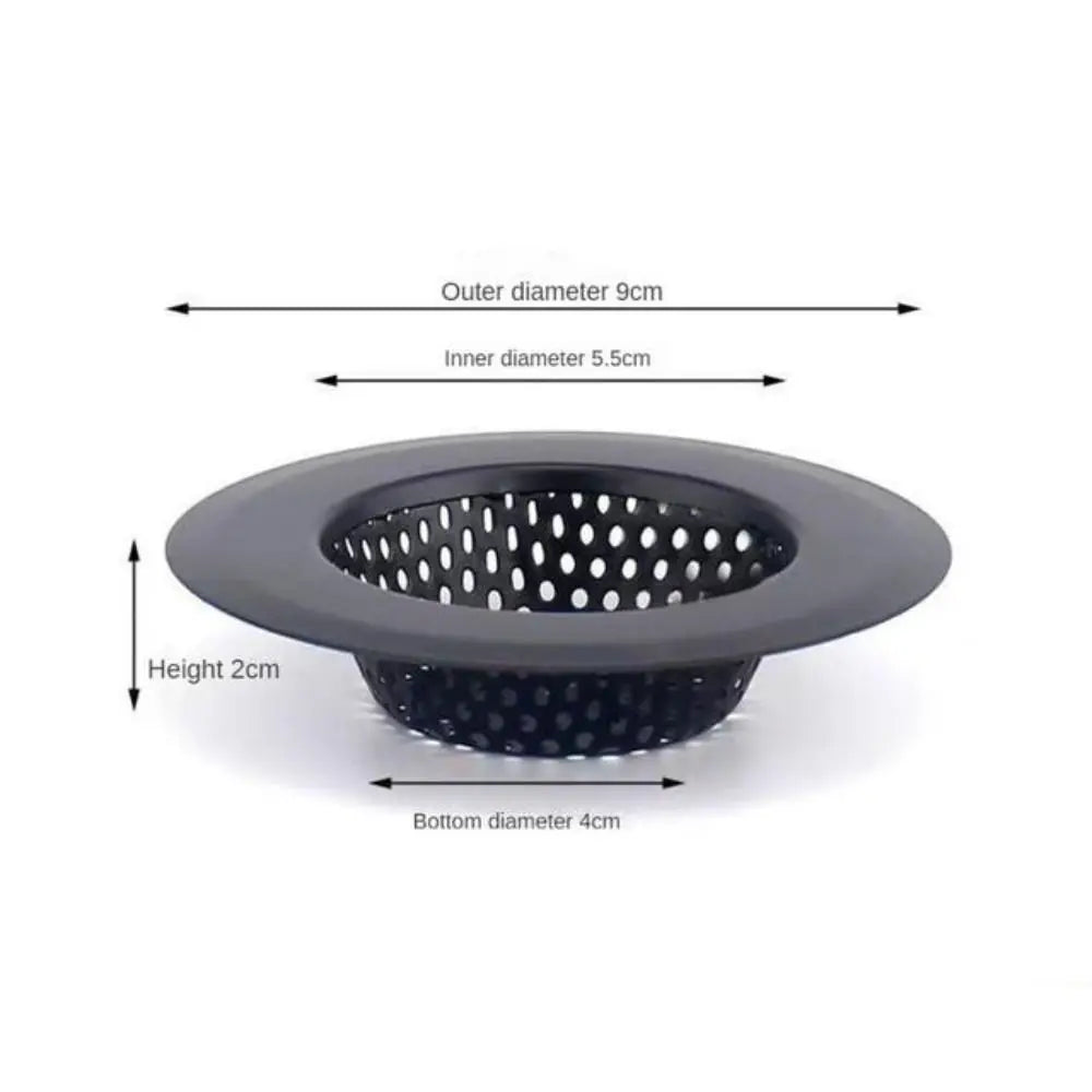 Stainless Steel Sink Strainer Black Anti Clog Mesh Trap Hair Clean Up With Handle Drain Filter Kitchen Bathroom Accessories