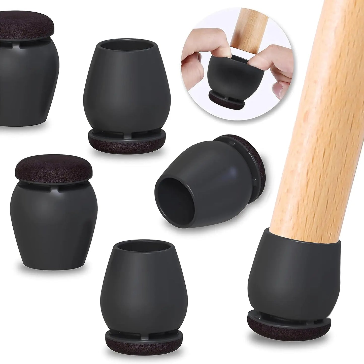 8PCS Chair Foot Cover Diagonal Leg Floor Protectors with Thick Wrap Felt Pads Silicone Furniture Table Feet Protect Floors