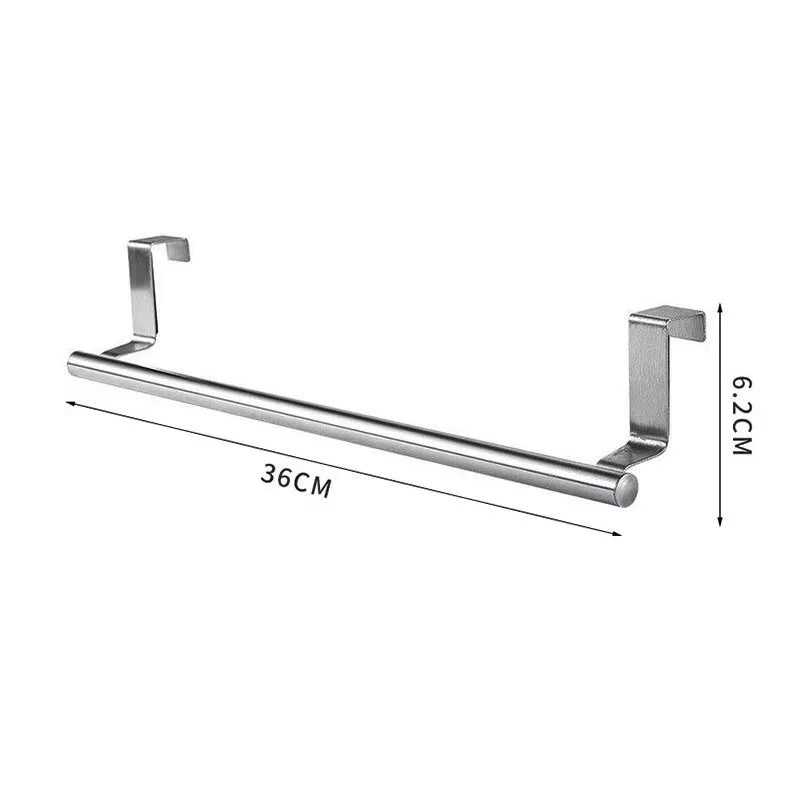Towel Rack Over Door Towel Bar Hanging Holder Stainless Steel Bathroom Kitchen Cabinet Towel Rag Rack Shelf Hanger