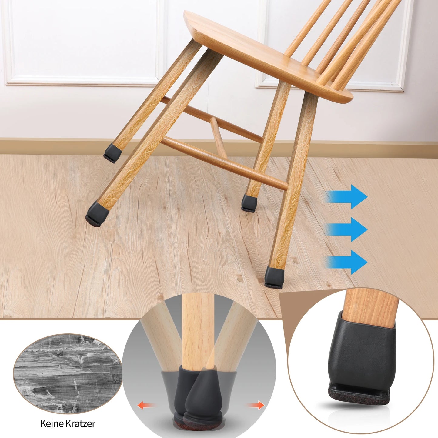 8PCS Chair Foot Cover Diagonal Leg Floor Protectors with Thick Wrap Felt Pads Silicone Furniture Table Feet Protect Floors