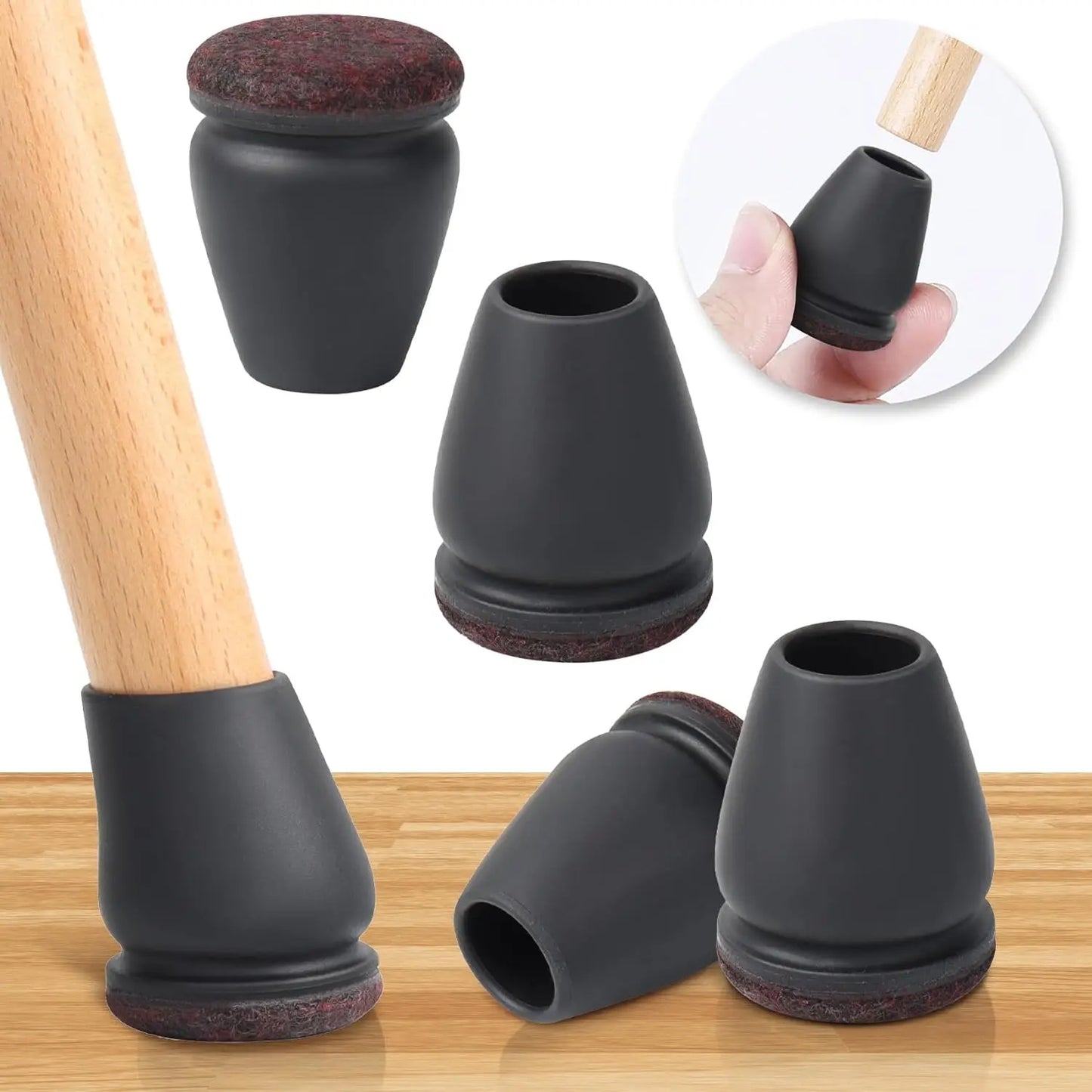 8PCS Chair Foot Cover Diagonal Leg Floor Protectors with Thick Wrap Felt Pads Silicone Furniture Table Feet Protect Floors
