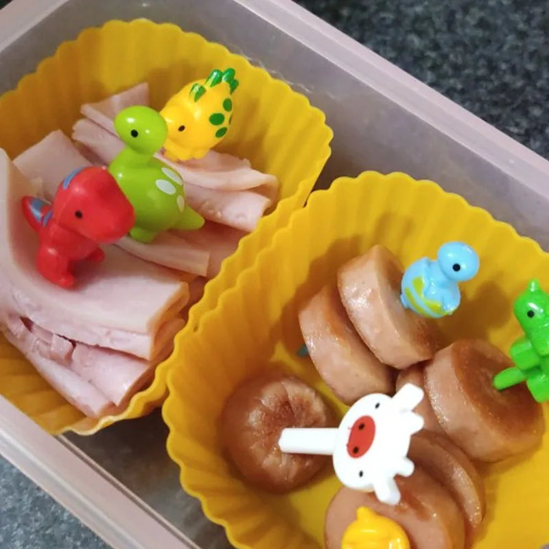 Animal Fruit Fork Food Grade Plastic Mini Cartoon Kids Cake Fruit Toothpick Bento Lunch Bento Accessories Party Decoration
