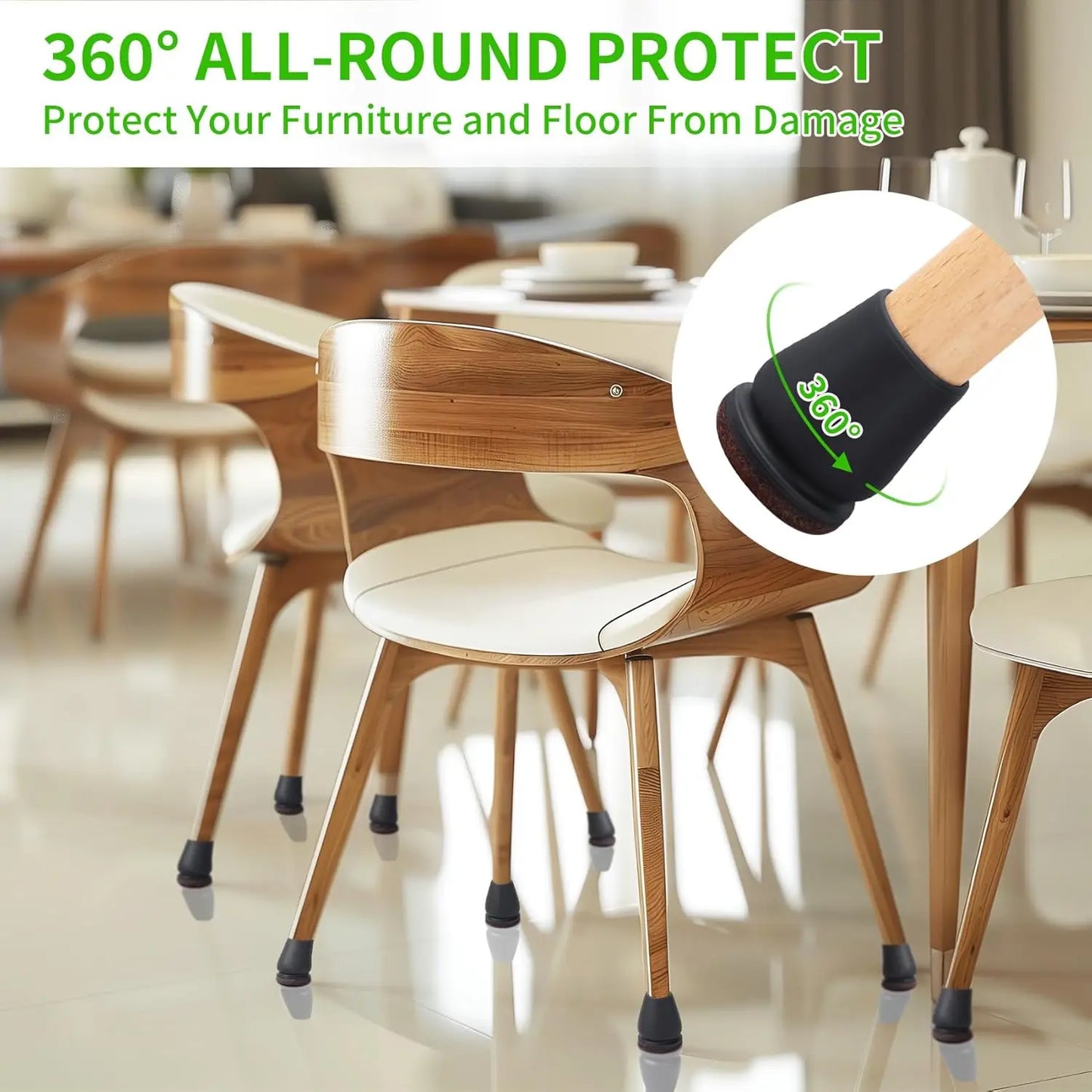 8PCS Chair Foot Cover Diagonal Leg Floor Protectors with Thick Wrap Felt Pads Silicone Furniture Table Feet Protect Floors