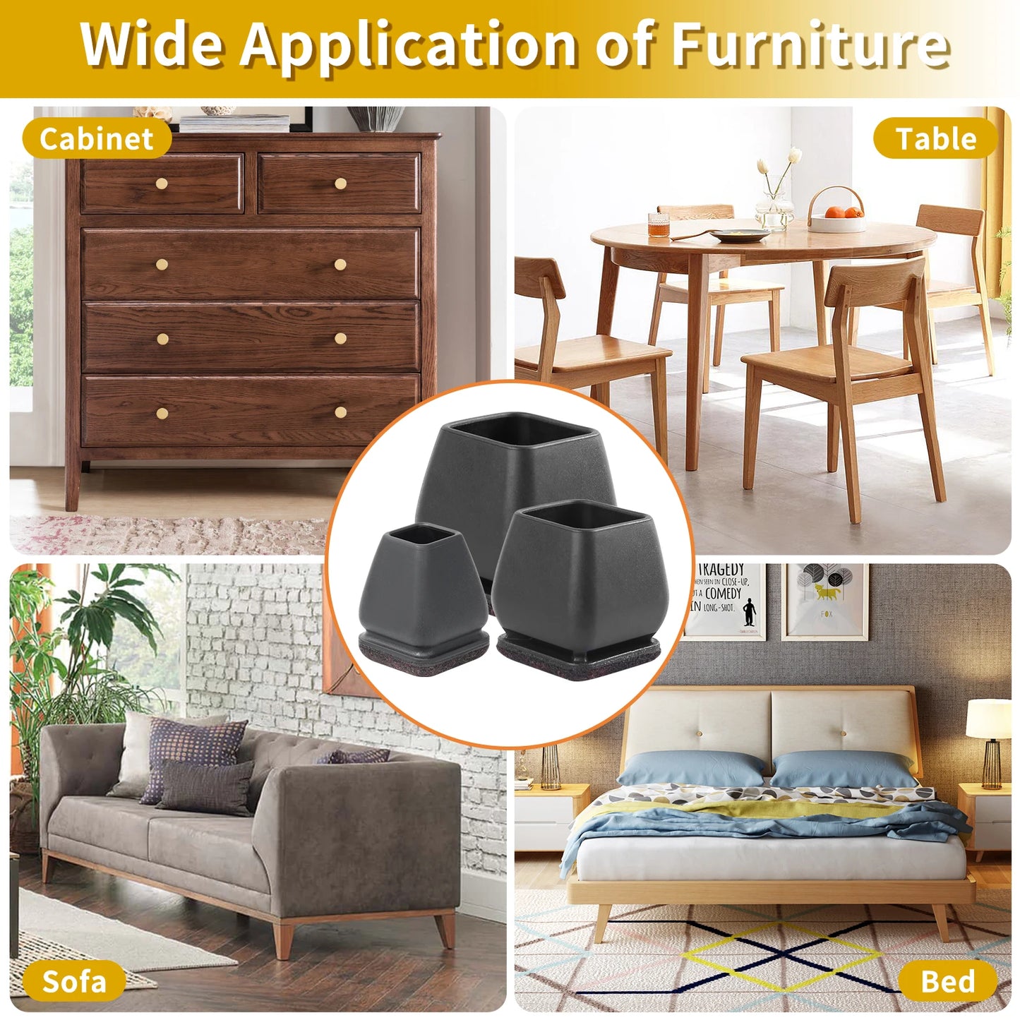 8PCS Chair Foot Cover Diagonal Leg Floor Protectors with Thick Wrap Felt Pads Silicone Furniture Table Feet Protect Floors