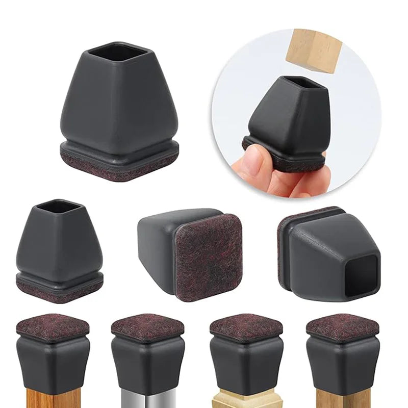 8PCS Chair Foot Cover Diagonal Leg Floor Protectors with Thick Wrap Felt Pads Silicone Furniture Table Feet Protect Floors