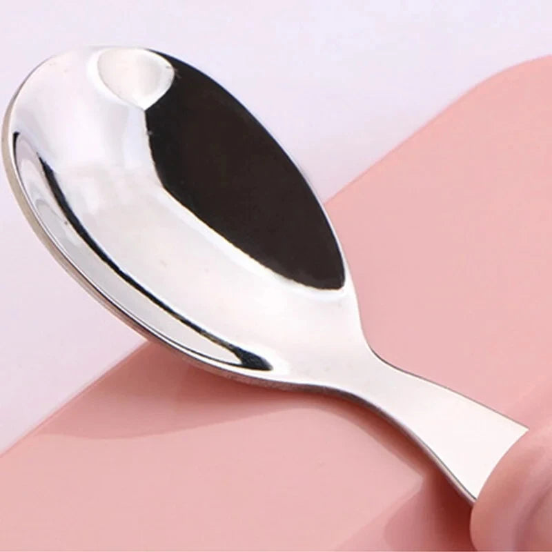 Baby Gadgets Tableware Set Children Utensil Stainless Steel Toddler Dinnerware Cutlery Cartoon Infant Food Feeding Spoon Fork