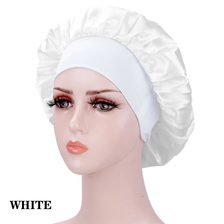 New 1pcs Silk Bonnet for Sleeping Round Haircare Women Shower Cap Head Shower Hat Hair Accessories Bathroom Products Hair Bonnet