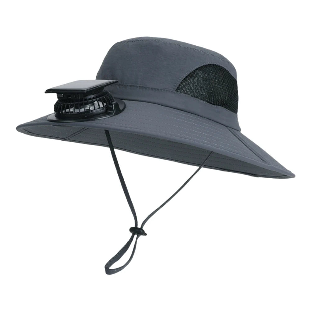 Solar Fan Hat Portable Sun Cap Summer hat USB Rechargeable Single/Dual Cooling Fan Fishing Hat Fisherman Hiking Mountaineering ﻿