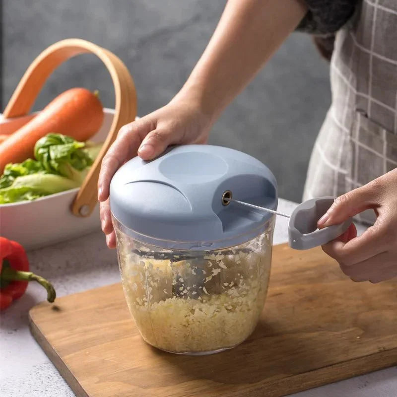 900ML Hand Chopper Manual Rope Food Processor Silcer Shredder Salad Maker Garlic Onion Cutter Kitchen Tool Accessories