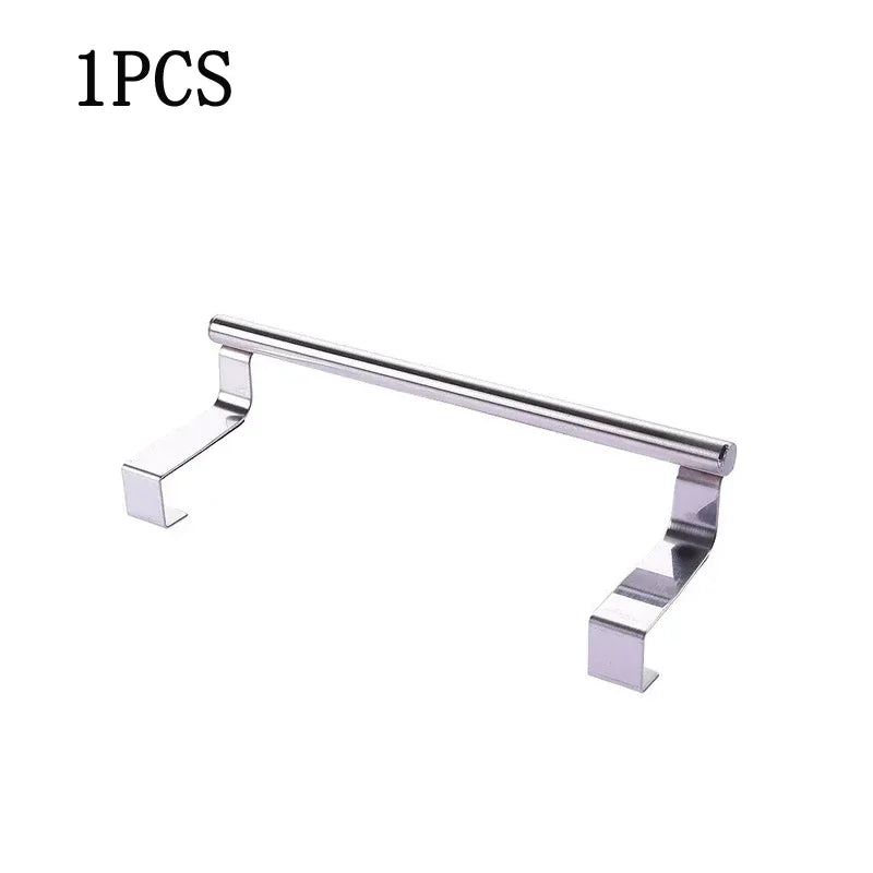 Towel Rack Over Door Towel Bar Hanging Holder Stainless Steel Bathroom Kitchen Cabinet Towel Rag Rack Shelf Hanger