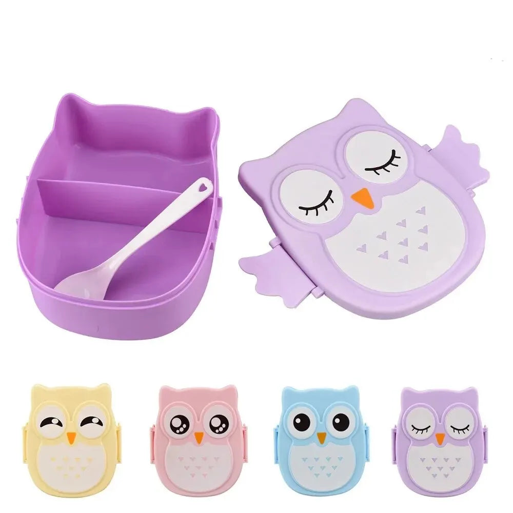 1Pc Owl Shaped Lunch Box With Compartments Lunch Food Container With Lids Almacenamiento Cocina Portable Bento Box For Kids