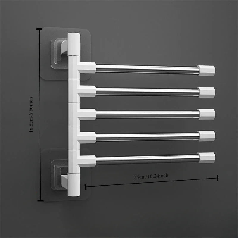 Perforation-free Bathroom Towel Rack Rotary Wall Hanging Storage Multi-layer Organizer Versatile Stylish Foldable Hanging Rod