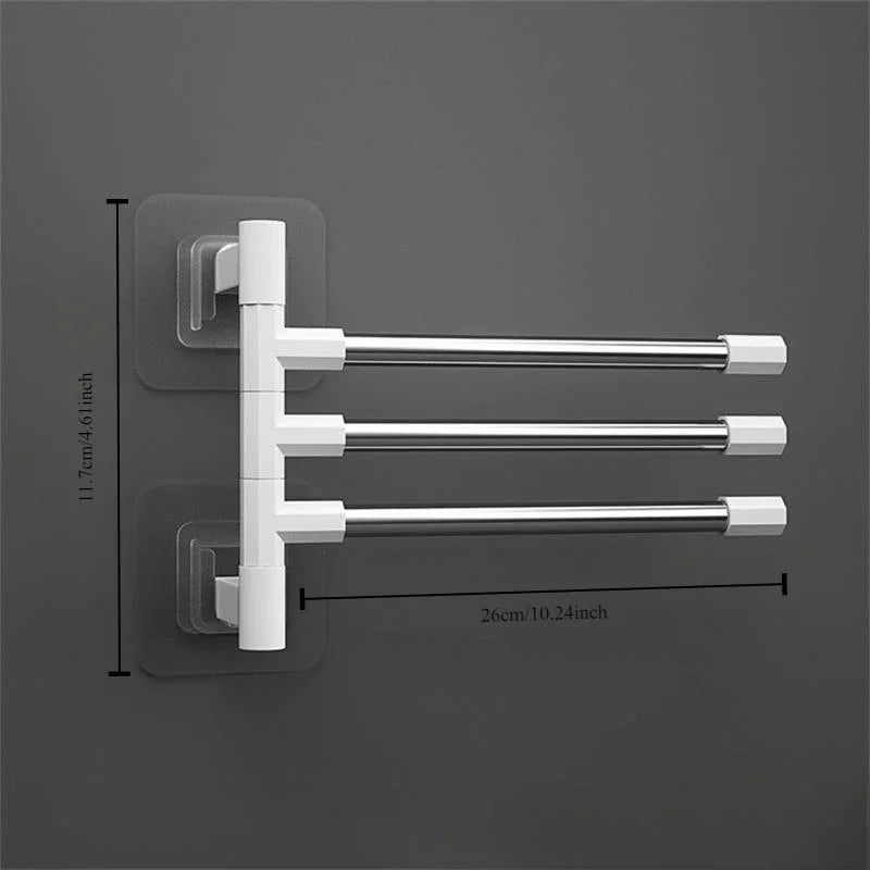 Perforation-free Bathroom Towel Rack Rotary Wall Hanging Storage Multi-layer Organizer Versatile Stylish Foldable Hanging Rod