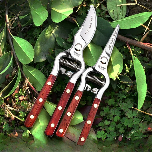 8 Inch Wood handle pruner Pruning Shears garden tree branch cutting scissors Fruit Pruning Shears