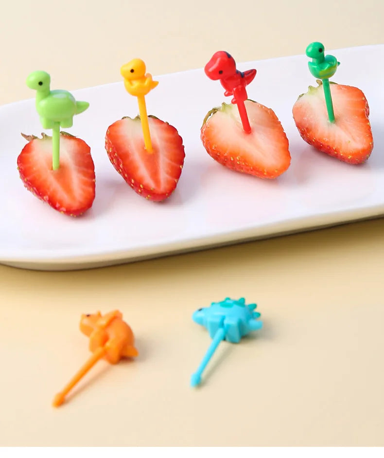 Animal Fruit Fork Food Grade Plastic Mini Cartoon Kids Cake Fruit Toothpick Bento Lunch Bento Accessories Party Decoration