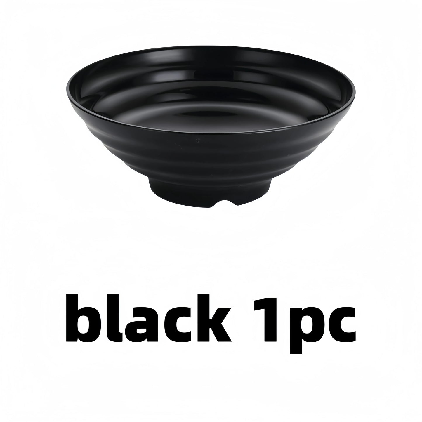 Pure Black Large Striped Bowl Large Caliber And Capacity,High Temperature Resistance Fashionable Style And Durability