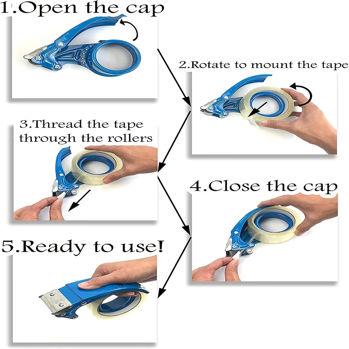 Heavy Duty Shipping Tape Dispenser,Reusable, Replaceable, Eco-Friendly Master Piece Dispenser for Pros with Patented 10° Sloped