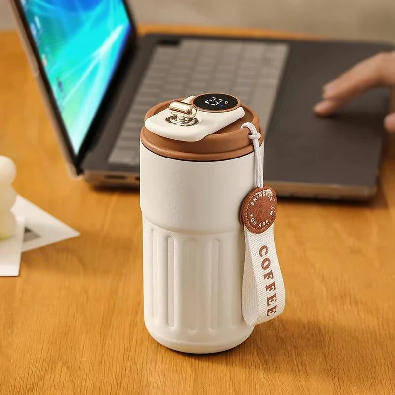 450ml Thermos Bottle Smart Display Temperature 316 Stainless Steel Vacuum Cup Office Coffee Cup Business Portable Thermal Mug