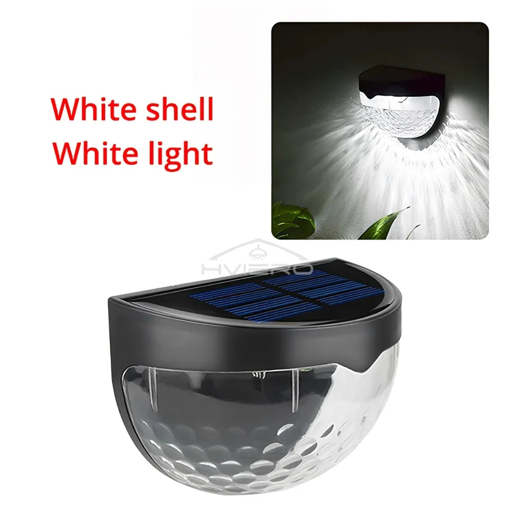 LED Solar Fence Lamp Outdoor Waterproof Wall Lights Corrugated Lights for Fence Terrace Garden Path Decorative Light Warm White