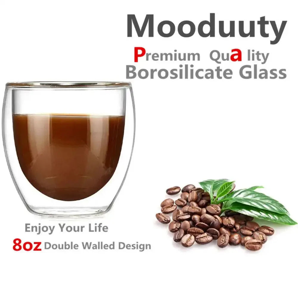 6PCS Double Wall Glass Water Cup Heat Resistant Coffee Set Beer Mug Tea Keep Hot And Cold Drinkware Insulated Glasses Cups