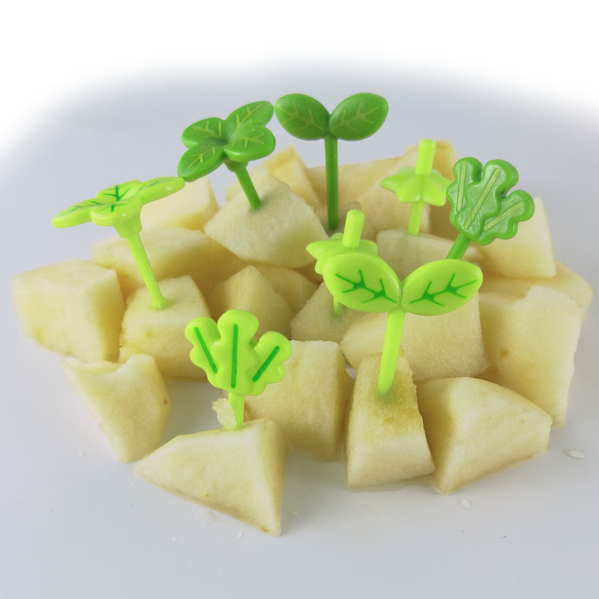 8pcs Fruit Fork Toothpick Four-leaf Clover Plastic Decoration Lunch Box Bento Food Picks Dessert Fork Bento Box Accessories