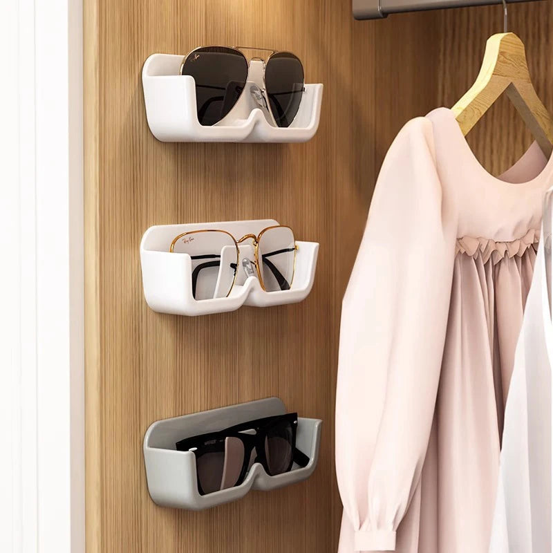 Glasses Display Cabinet Sunglasses Storage Box Wall Mounted Perforated Free Sunglasses Storage Glasses Rack Home Tidying