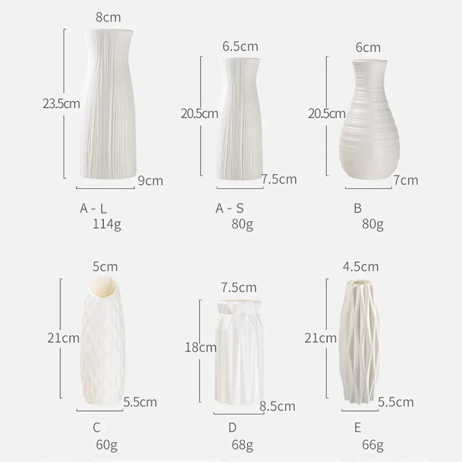 1pc Nordic Plastic Vase Simple Small Fresh Flower Pot Storage Bottle for Flowers Living Room Modern Home Decorations Ornaments