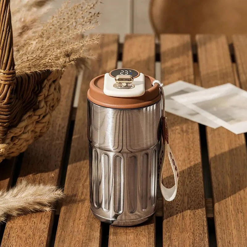 450ml Thermos Bottle Smart Display Temperature 316 Stainless Steel Vacuum Cup Office Coffee Cup Business Portable Thermal Mug