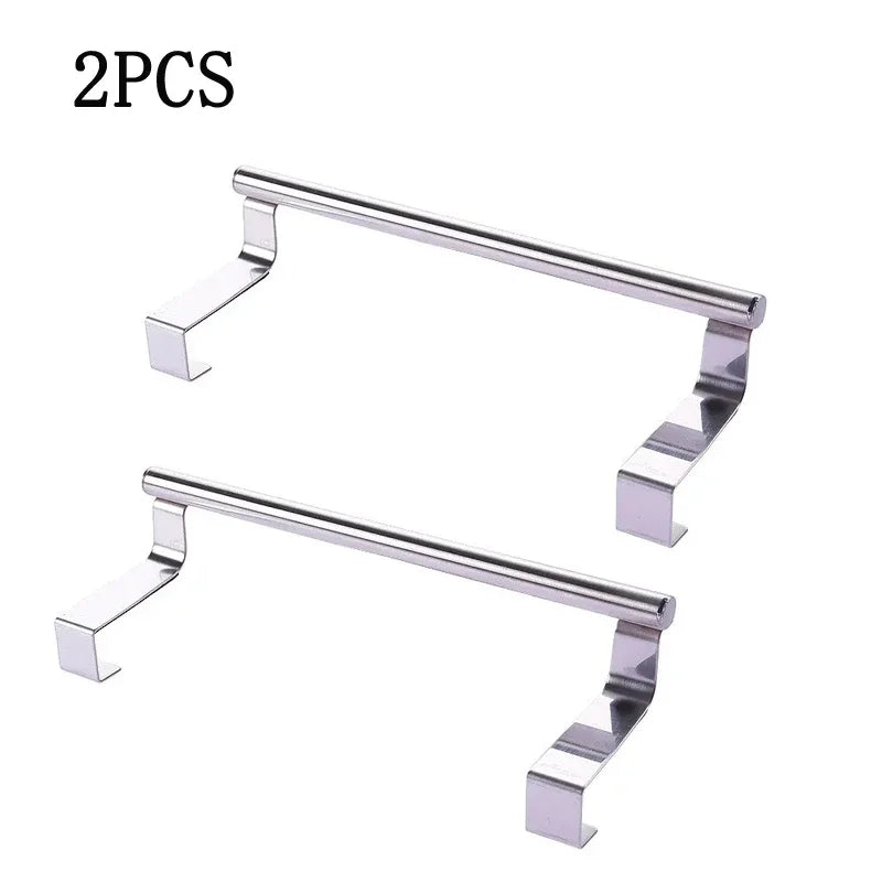 Towel Rack Over Door Towel Bar Hanging Holder Stainless Steel Bathroom Kitchen Cabinet Towel Rag Rack Shelf Hanger