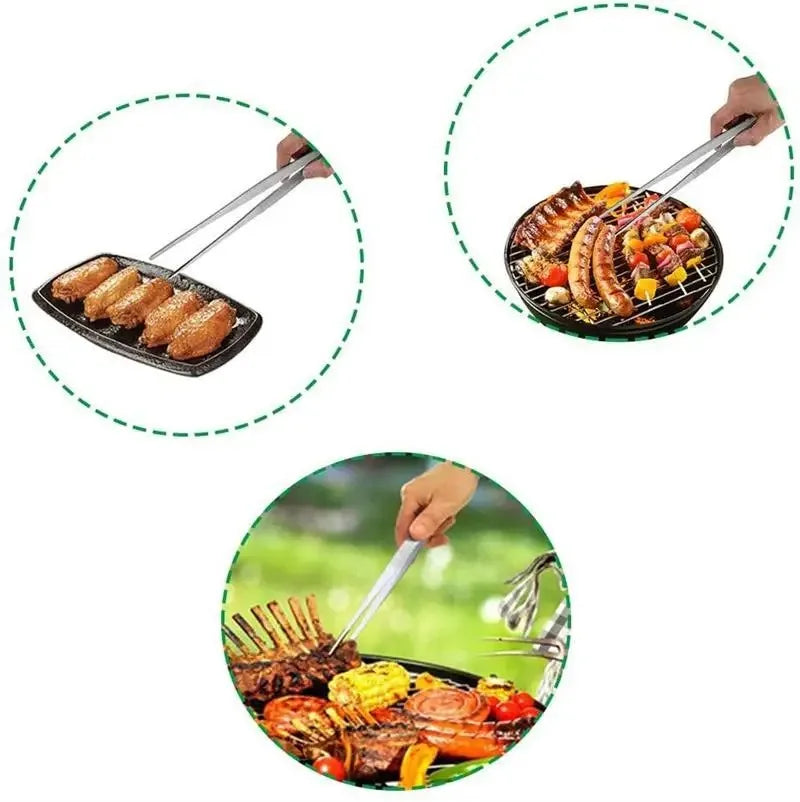 Multifunction Barbecue Tongs Food Tongs Food Clip Kitchen Gadgets Stainless Steel Churrasco Tweezers Clip Buffet BBQ Tool