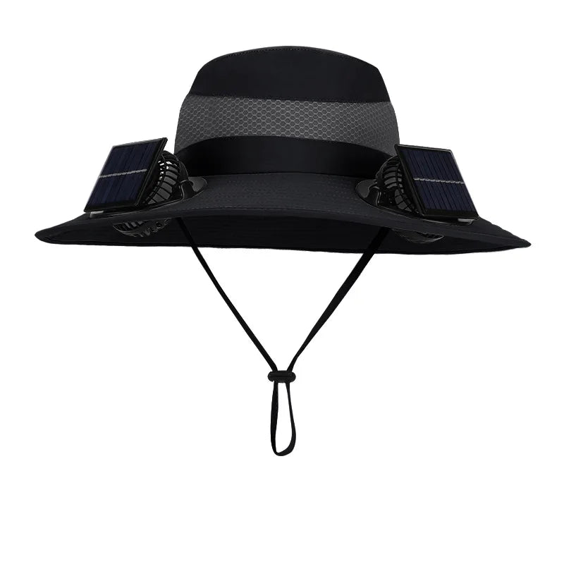 Solar Fan Hat Portable Sun Cap Summer hat USB Rechargeable Single/Dual Cooling Fan Fishing Hat Fisherman Hiking Mountaineering ﻿