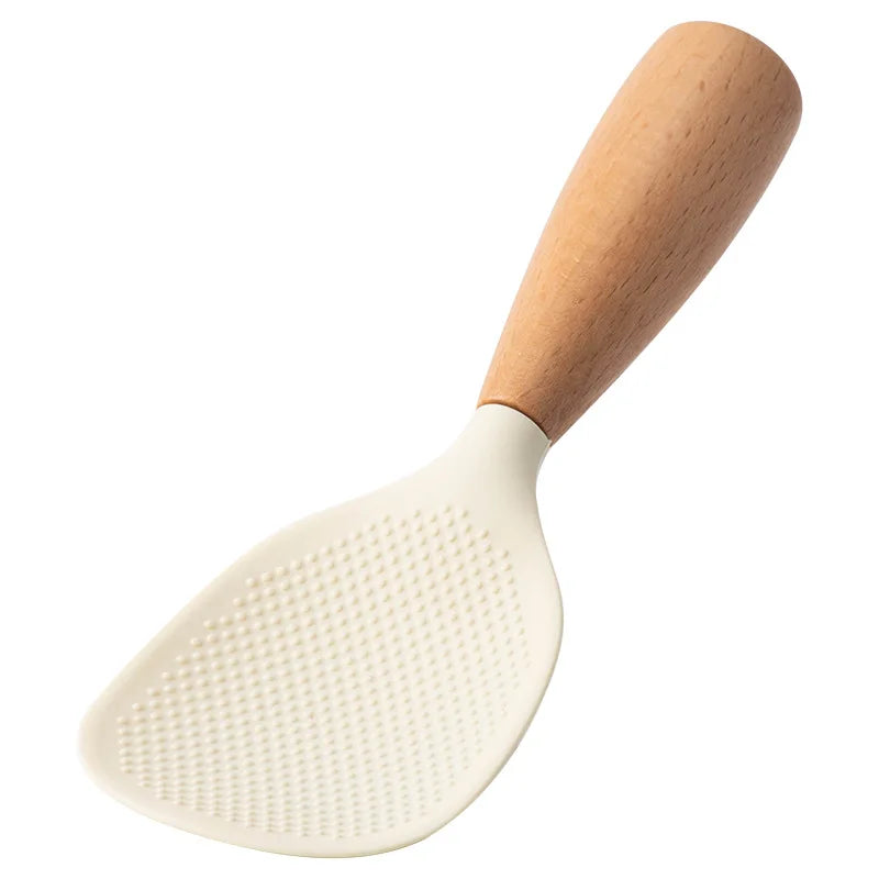 Silicone Kitchen Utensils Set Wooden Handle Non-stick Spatula Cookware Set Fried Shovel Leaky Spoon Rice Spoon Kitchen Tool Sets