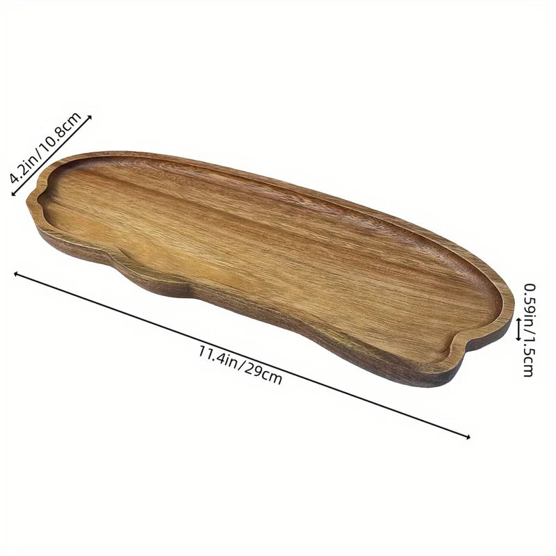 Japanese Style Wooden Tea Coffee Tray Fruit Dessert Candy Plate Wood Decorative Bread Snack Cake Food Dish Trays Tableware