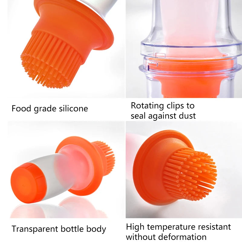 Oil Bottle with Silicone Basting Brush Pastry Basting Brush Cooking Brush for Baking ，Cooking Food，Sauce Butter Oil, Barbecue