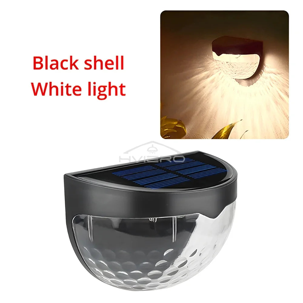 LED Solar Fence Lamp Outdoor Waterproof Wall Lights Corrugated Lights for Fence Terrace Garden Path Decorative Light Warm White