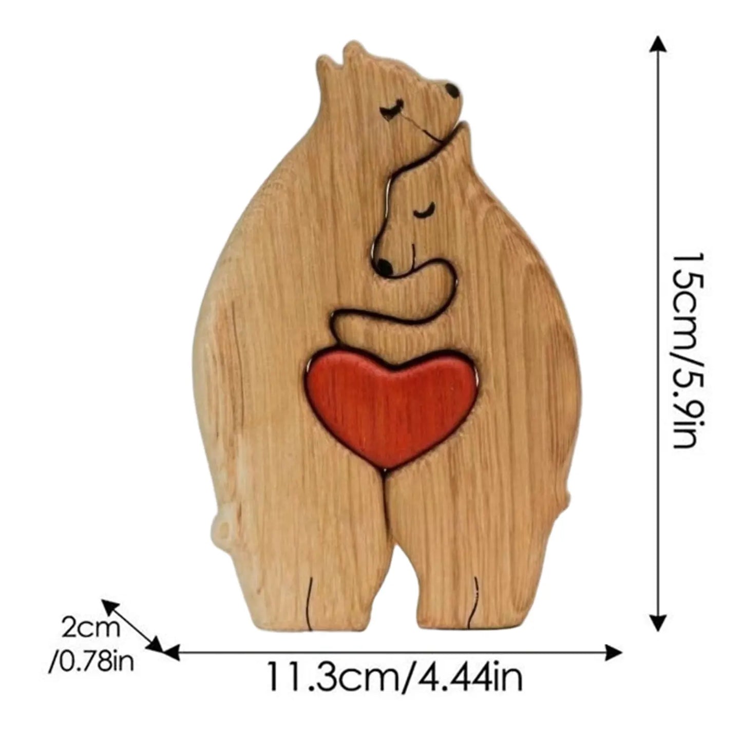 Bear Family Theme Wooden Art Puzzle Wooden Sculpture DIY Cute Family Member of Bears Puzzle Home Desktop Decor Mothers Day Gift