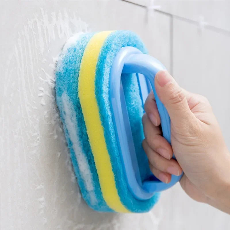 Household Cleaning Brush With Handle Dish Soap Bathroom Kitchen Tub Thicken Scrubbing Sponge Wipe Durable Tools Accessories Home