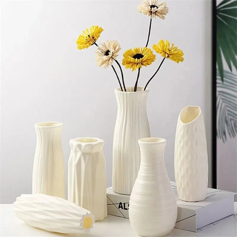 1pc Nordic Plastic Vase Simple Small Fresh Flower Pot Storage Bottle for Flowers Living Room Modern Home Decorations Ornaments