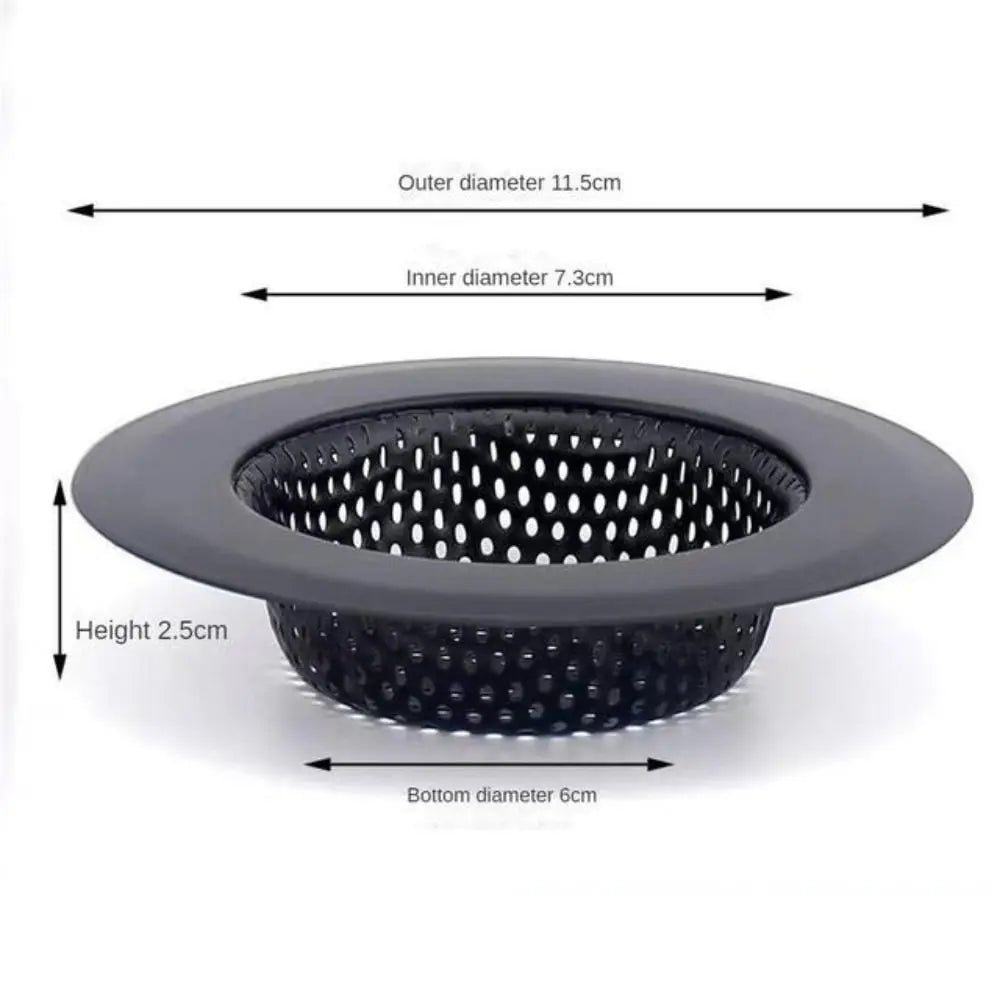 Stainless Steel Sink Strainer Black Anti Clog Mesh Trap Hair Clean Up With Handle Drain Filter Kitchen Bathroom Accessories