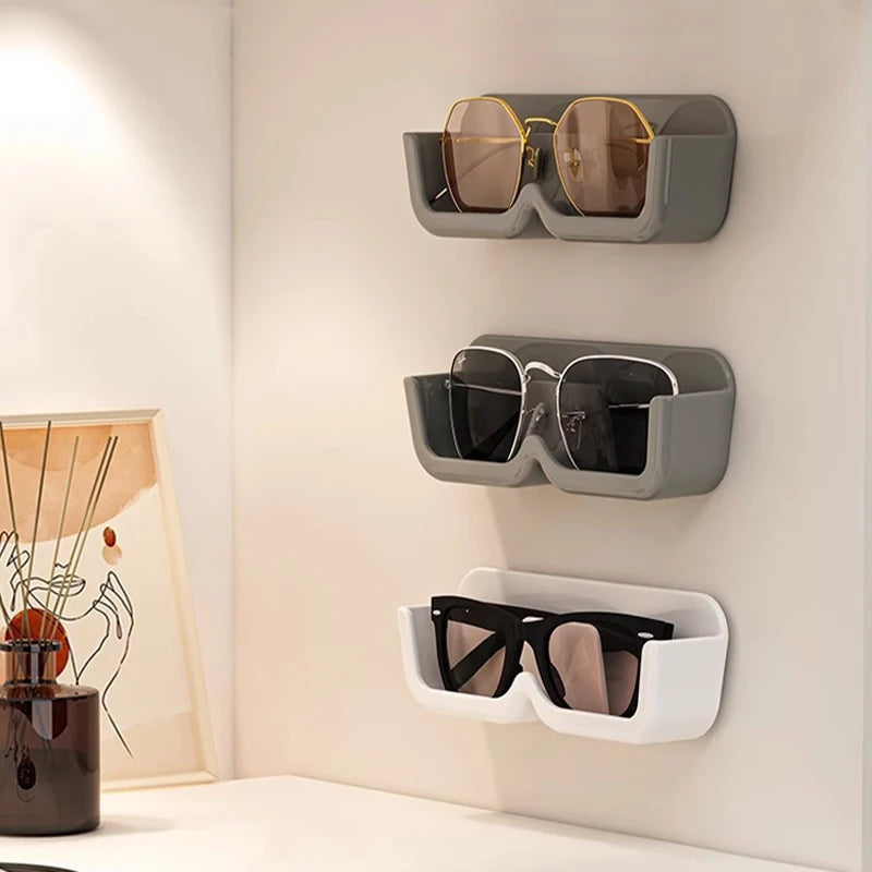 Glasses Display Cabinet Sunglasses Storage Box Wall Mounted Perforated Free Sunglasses Storage Glasses Rack Home Tidying