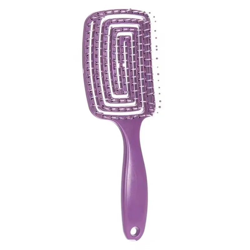 1Pcs Elastic Massage Comb Hollow Out Hair Brush Scalp Massage Combs Hair Styling Detangler Fast Blow Drying Detangling Tool