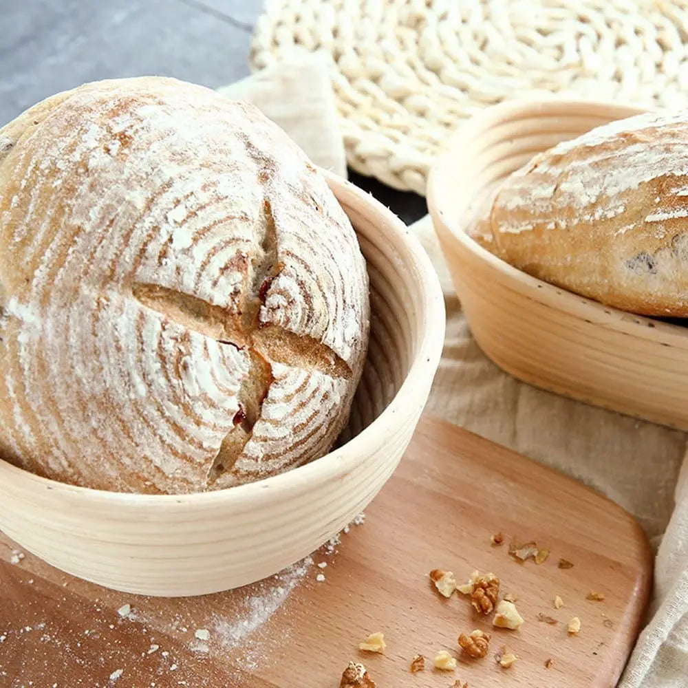 Handmade Rattan Bread Proofing Basket Natural Fermentation Sourdough Banneton Bread Basket Dough Rattan Wicker Baking Bowl