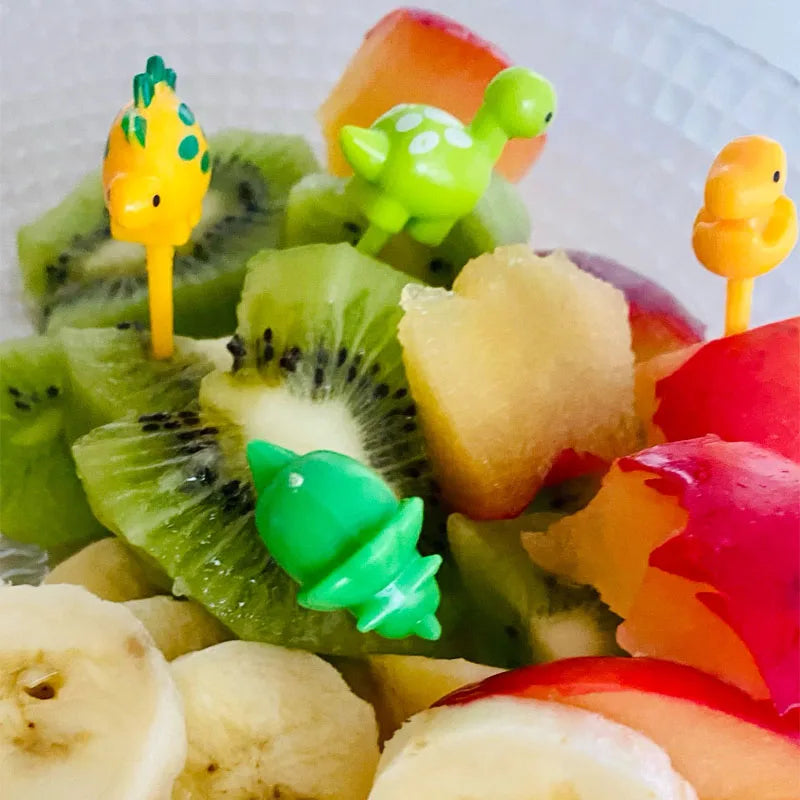 Animal Fruit Fork Food Grade Plastic Mini Cartoon Kids Cake Fruit Toothpick Bento Lunch Bento Accessories Party Decoration