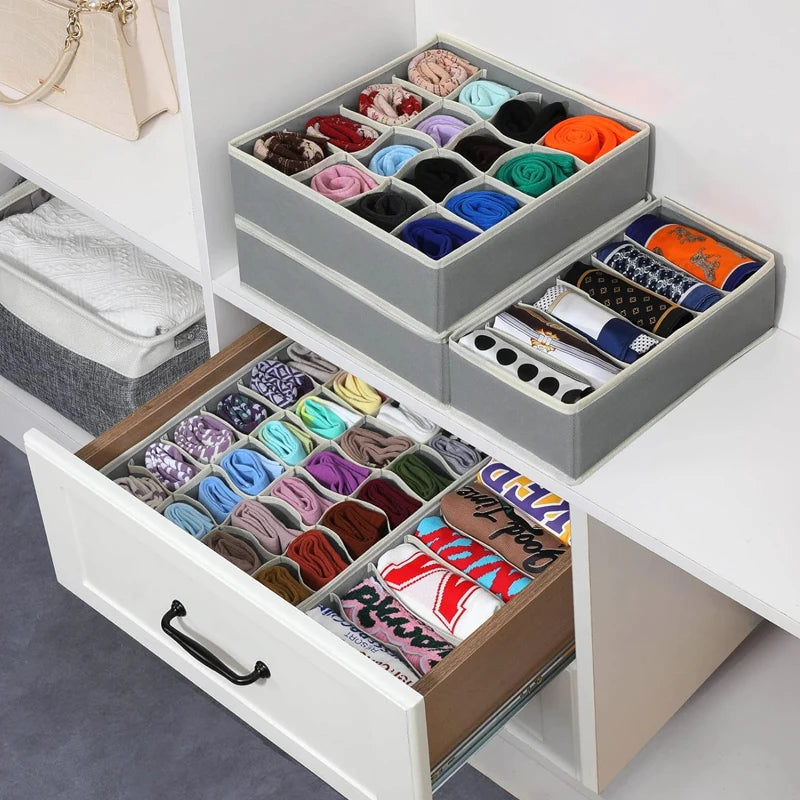 Organizer For Underwear Socks Bra Pants Scarf Tie Storage Box Wardrobe Drawer Organizers Foldable Case For Underwear Organizer