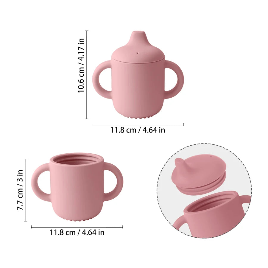 1PCS Baby Feeding Silicone Cups For Infants And Young Children Portable Learning Hand Shank Drinking Water Cups Baby Stuff