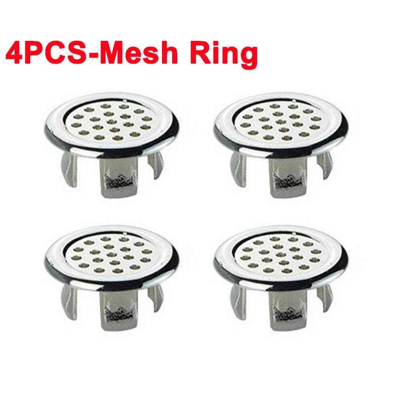 4Pcs Plastic Sink Hole Overflow Cover for Kitchen Bathroom Basin Trim Bath Drain Cap Sink Wash Basin Round Overflow Ring Plug