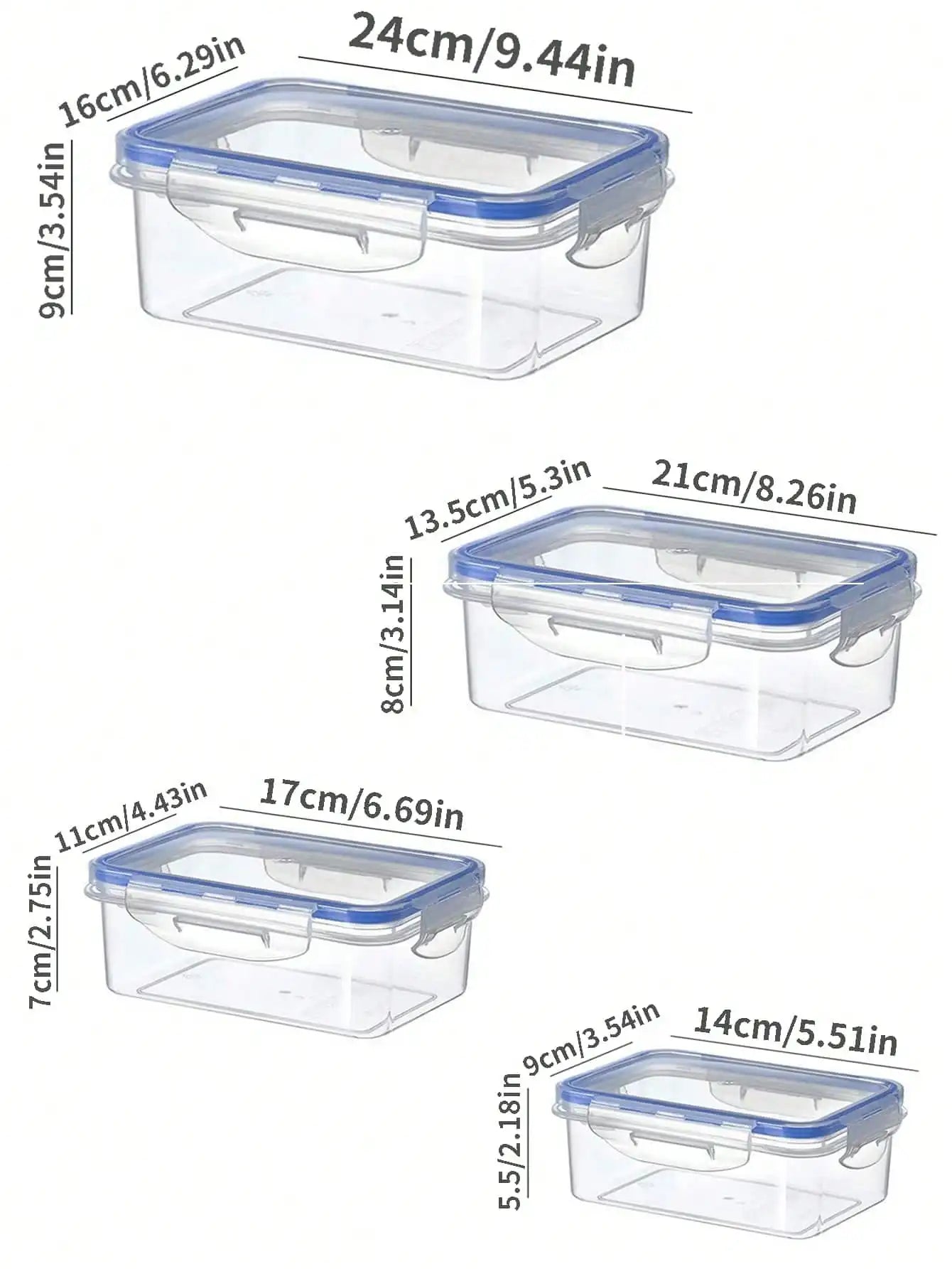 Sealed rectangular refrigerator storage box with lid Plastic crisper microwave heating lunch box with lid office workers