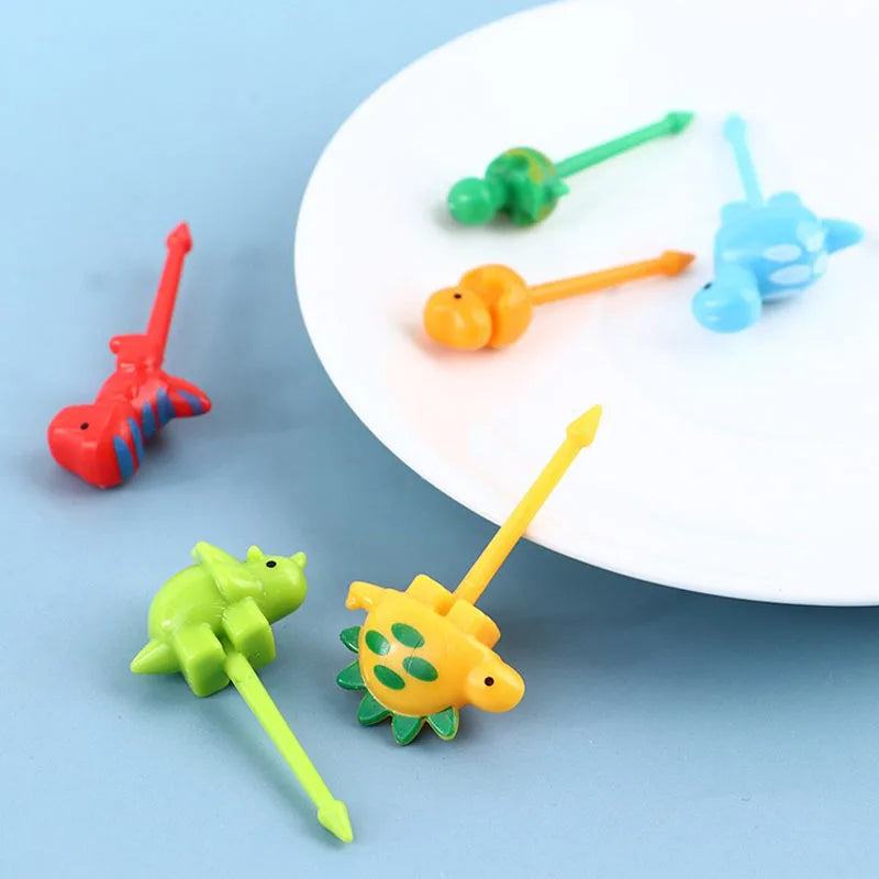 Animal Fruit Fork Food Grade Plastic Mini Cartoon Kids Cake Fruit Toothpick Bento Lunch Bento Accessories Party Decoration