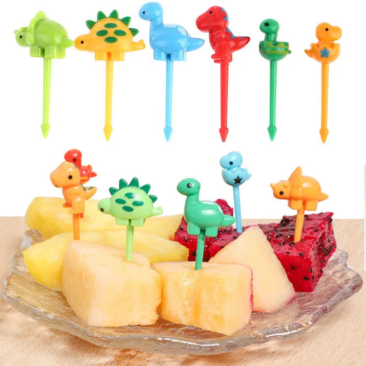 Animal Fruit Fork Food Grade Plastic Mini Cartoon Kids Cake Fruit Toothpick Bento Lunch Bento Accessories Party Decoration